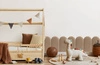 Wally gepolstertes Paneel 30x100 cm beige stilvolles Wandpaneel Zaun Veloursstoff modisches Finish für jede Einrichtung