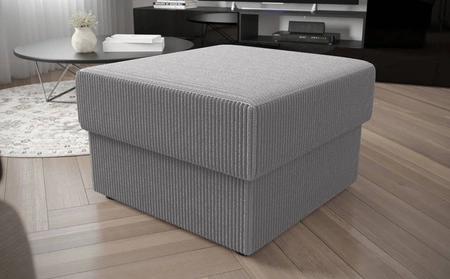 Fogu Pouffe Grau Asche Stilvoller Design-Pouffe ideal zur Ergänzung einer Inneneinrichtung Weicher Cordstoff mit markanten Streifen