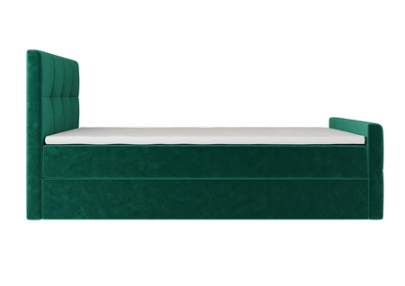 Boxspringbett Manhattan 120x200 flaschengrün im modernen skandinavischen Stil mit gepolstertem Kopfteil und Fußteil Bett mit Staukasten