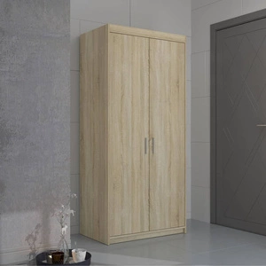 Kleiderschrank Rene 90 cm Eiche hell sonoma modernes Design stilvolle Griffe