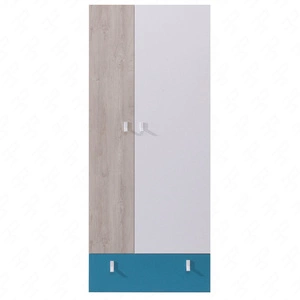 Kleiderschrank Niko 80 cm weiß / Eiche / marine ideal für das Jugendzimmer funktioneller Kleiderschrank mit Schublade