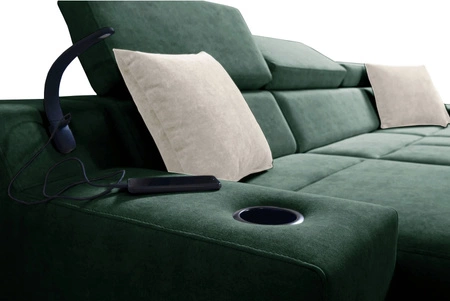 Ecksofa mit Schlaffunktion Alcamo burgund/weiß links stilvolles Ecksofa mit einer ausziehbaren praktischen Schublade an der Seite des Möbels