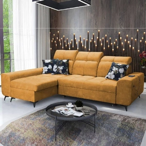 Ecksofa mit Schlaffunktion Buffalo gelb links Funktionelles und stilvolles Ecksofa mit Bettkasten