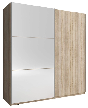 Schiebeschrank Gaja 200 cm Eiche sonoma moderne Garderobe ideal für ein Schlafzimmer Kleiderschrank oder Flur