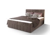 Boxspringbett Casey 140x200 hellbraunes Bett im modernen skandinavischen Stil mit markantem Kopfteil