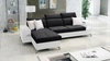 Ecksofa mit Schlaffunktion Elgin schwarz/weiß links Ecksofa mit verstellbaren Kopfstützen praktische Schubladen in Möbelseiten