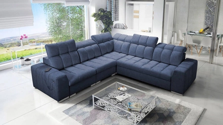 Ecksofa mit Schlaffunktion Luigi III blau links bequemes Ecksofa für das Wohnzimmer perfekt für die tägliche Entspannung
