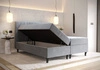 Boxspringbett Melba 140x200 grau Bett im modernen skandinavischen Stil mit markantem Kopfteil