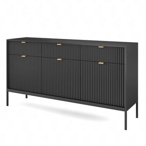 Kommode mit Schubladen Lovro 154 cm schwarz modernes Design wird die Liebhaber von markanten Interieurs begeistern