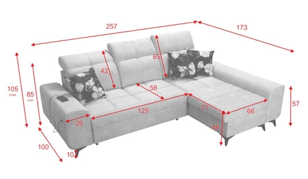 Buffalo Ecksofa mit Schlaffunktion graue Esche rechte Ecke funktionelles und stilvolles Schlafsofa mit Bettzeugcontainer
