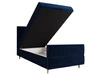 Boxspringbett Benet 120x200 dunkelblau im modernen skandinavischen Stil mit gepolstertem Kopf- und Fußteil Bett mit Staukasten