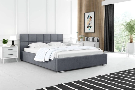 Polsterbett Costa 180x200 grau stilvolles Bett mit Bettzeugablage komfortables Kopfteil besticht durch sein elegantes Design