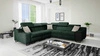 Ecksofa mit Schlaffunktion Alcamo III grün links Funktions-Ecksofa mit Schublade in der Seite zwei Behälter für Bettzeug