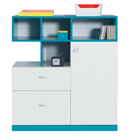 Kommode Mobi 90 cm weiß/türkis ideal für ein Jugend- oder Kinderzimmer