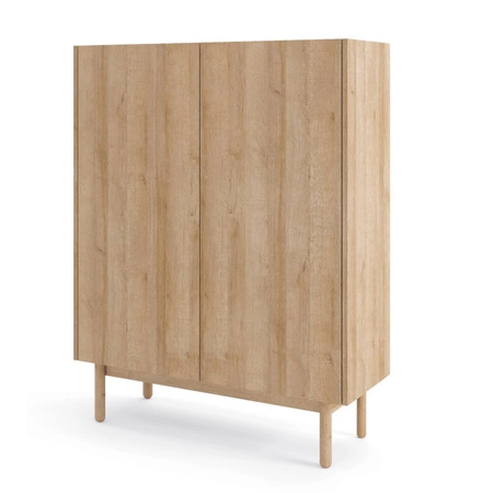 Möbelset Boho Eiche Riviera / Marmorbianco Elegantes Design Wohnzimmerwand im modernen Stil dekorative Marmorböden