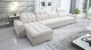 Ecksofa mit Schlaffunktion Luigi XII hellbeige linke Seite stilvolles Ecksofa für das Wohnzimmer in einer minimalistischen und eleganten Ausführung
