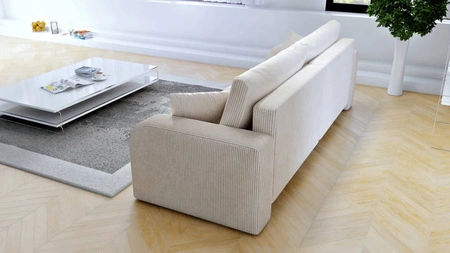 Sofa Fiesta beige funktionelles Wohnzimmersofa mit Bettzeugablage elegantes Design Kordstoff