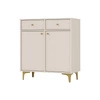 Kommode Kioto I 84 cm beige ideale Kommode für Wohn- oder Schlafzimmer im modernen Stil goldenes Metallzubehör