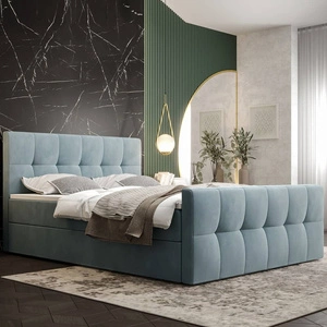 Boxspringbett Manhattan 160x200 türkis Bett im modernen skandinavischen Stil mit gepolstertem Kopf- und Fußteil