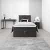 Boxspringbett Arvada 100x200 grau Bett im modernen skandinavischen Stil mit gepolstertem Kopfteil Bett mit Staukasten