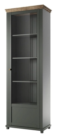 Vitrine Evora 71 cm Flasche grün / Eiche lefkas rechts werden die Liebhaber von ausdrucksstarken Interieur ideal für das Wohnzimmer und Esszimmer begeistern