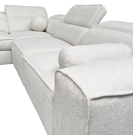 Ecksofa mit Schlaffunktion Viano III grün rechte Seite stilvolles Ecksofa mit Bettzeugcontainern perfekt für moderne Interieurs