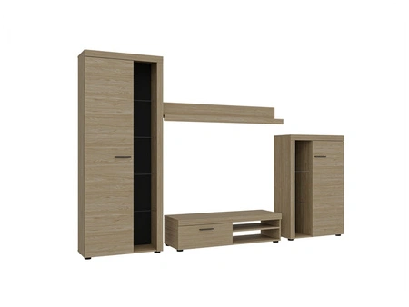 Wohnwand Rene Eiche geölt innovatives Design modernes Arrangement mit elegantem Charakter mit umfangreicher Funktionalität