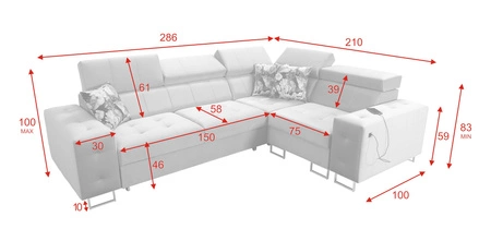 Ecksofa mit Schlaffunktion Hampton II kastanienbraun rechte Seite stilvolles Ecksofa Bett weiche Polsterung Stoffart Samt