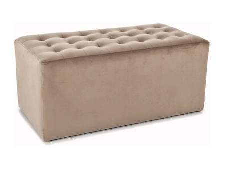 Lori Pouffe 76 cm dunkelbeige idealer Hocker flecken- und kratzfest Sitzpouffe mit bequemer Sitzfläche zart gesteppt