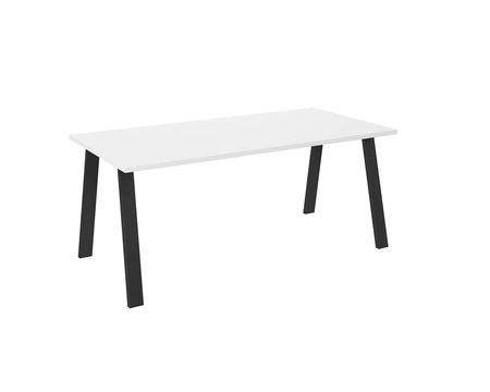 Malden Tisch 185x90 cm weiß/schwarz schlichte Form der Möbel mit stilvollen schwarzen Beinen im Loft-Stil angereichert auslaufsichere Platte