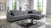 Ecksofa mit Schlaffunktion Kelly Sleek XI grau rechts Ein stilvolles und bequemes Ecksofa aus strapazierfähigem Webstoff