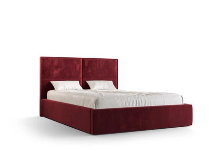 Polsterbett Afrodyta 160x200 mit Stauraum Dunkelrot moderner skandinavischer Stil mit bequemem Kopfteil