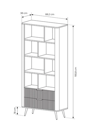 Lante Möbelset beige Design-Riffelung auf Möbelfronten Metallkantengriffe und hohe schräge Beine