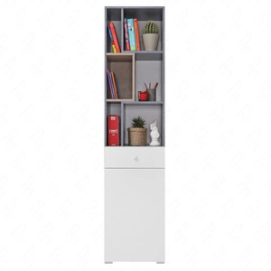 Regal Epsilon 45 cm Beton / weiß / Eiche ideal für Jugendzimmer stilvolle und funktionale Bücherregal mit Schublade