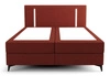 Boxspringbett Norco 160x200 dunkelrot stilvolles Bett mit Staukasten Beleuchtung im Kopfteil fügt eine einzigartige Note