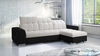 Ecksofa mit Schlaffunktion Luigi hellbeige/schwarz rechts Ecksofa mit zwei Bettkästen Stoff mit einer interessanten Struktur