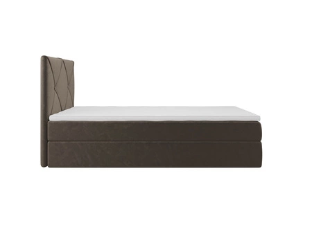 Boxspringbett Arvada 120x200 hellbraun im modernen skandinavischen Stil mit gepolstertem Kopfteil Bett mit Staukasten