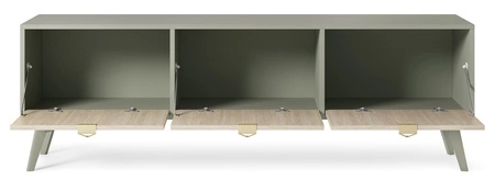 Wald Eukalyptus / beige Fischgrät-Möbelset im skandinavischen Stil geschmackvolles Fischgrät-Dekor und goldene Kantengriffe