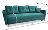 Sofa Telsze graphit elegantes Sofa für Wohnzimmer in skandinavischer Form hölzerne hohe Beine Container für Bettzeug 