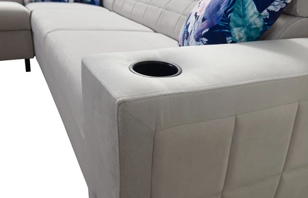 Ecksofa mit Schlaffunktion Belvi IV grau links elegantes und stilvolles Ecksofa für das Wohnzimmer praktischer Stauraum an der Seite