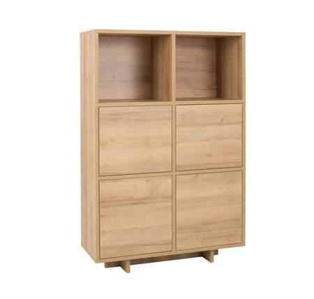 Hochkommode Noma 102 cm Eiche Riviera elegantes Design einfache Form von Möbeln, die in jedes Interieur passen Fronten von Kommoden mit Push-to-Open-System