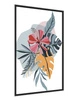 Poster Bouquet von tropischen Blättern 70x100 gerahmt Poster präzise Druck mit stilvollen Grafiken perfekte Dekoration für Wohnzimmer oder Schlafzimmer