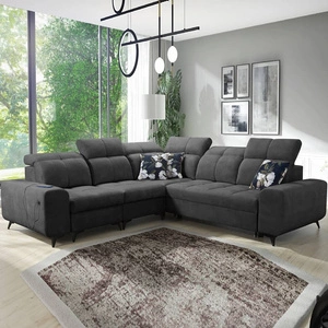 Buffalo III Ecksofa mit Schlaffunktion graphit links komfortables Ecksofa mit ästhetischer Verarbeitung mit Bettzeugcontainern