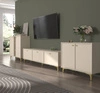 Möbel Kioto I beige stilvolles Design Wohnzimmer Möbel elegante Möbel von einem Metall goldenen Basis subtilen Griffe unterstützt