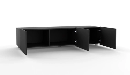 RTV Schrank Colder 150 cm schwarz mit Möglichkeit der Aufhängung stilvolle geriffelte Front elegante Form der Möbel in einem modernen Stil