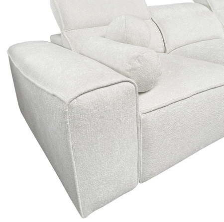 Ecksofa mit Schlaffunktion Viano XII grau Esche rechts Ecksofa mit interessanter Form verstellbare Kopfstützen Zierkissen