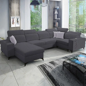 Ecksofa mit Schlaffunktion Kelly Sleek IV graphit links Ecksofa mit Bettkästen Webstoff