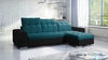 Ecksofa mit Schlaffunktion Luigi türkis/schwarz rechtes Ecksofa mit zwei Bettkästen Stoff mit interessanter Struktur