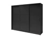 Schiebeschrank Parma 255 cm schwarz modernes Design ABS-Finish und Aluminium-Türführungen