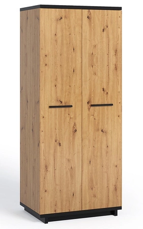 Schlafzimmermöbel-Set Simi Eiche artisan / schwarz modernes Design Schlafzimmermöbel-Set aus hochwertiger Schichtstoffplatte